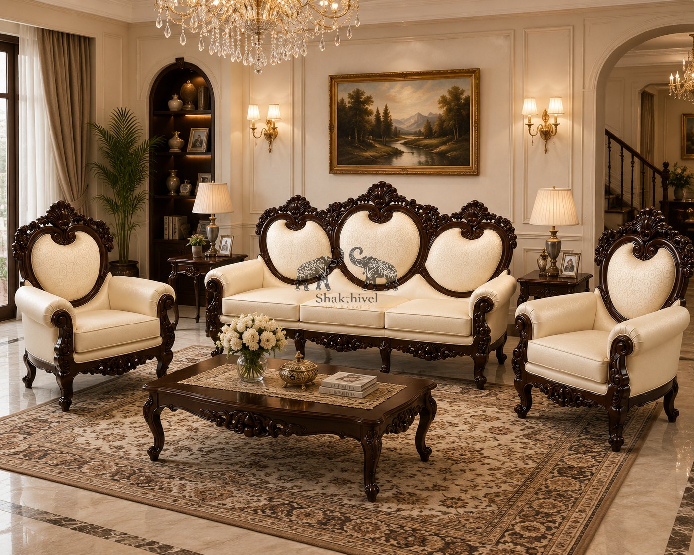 Opulenza Grand Ivory Sofa Ensemble