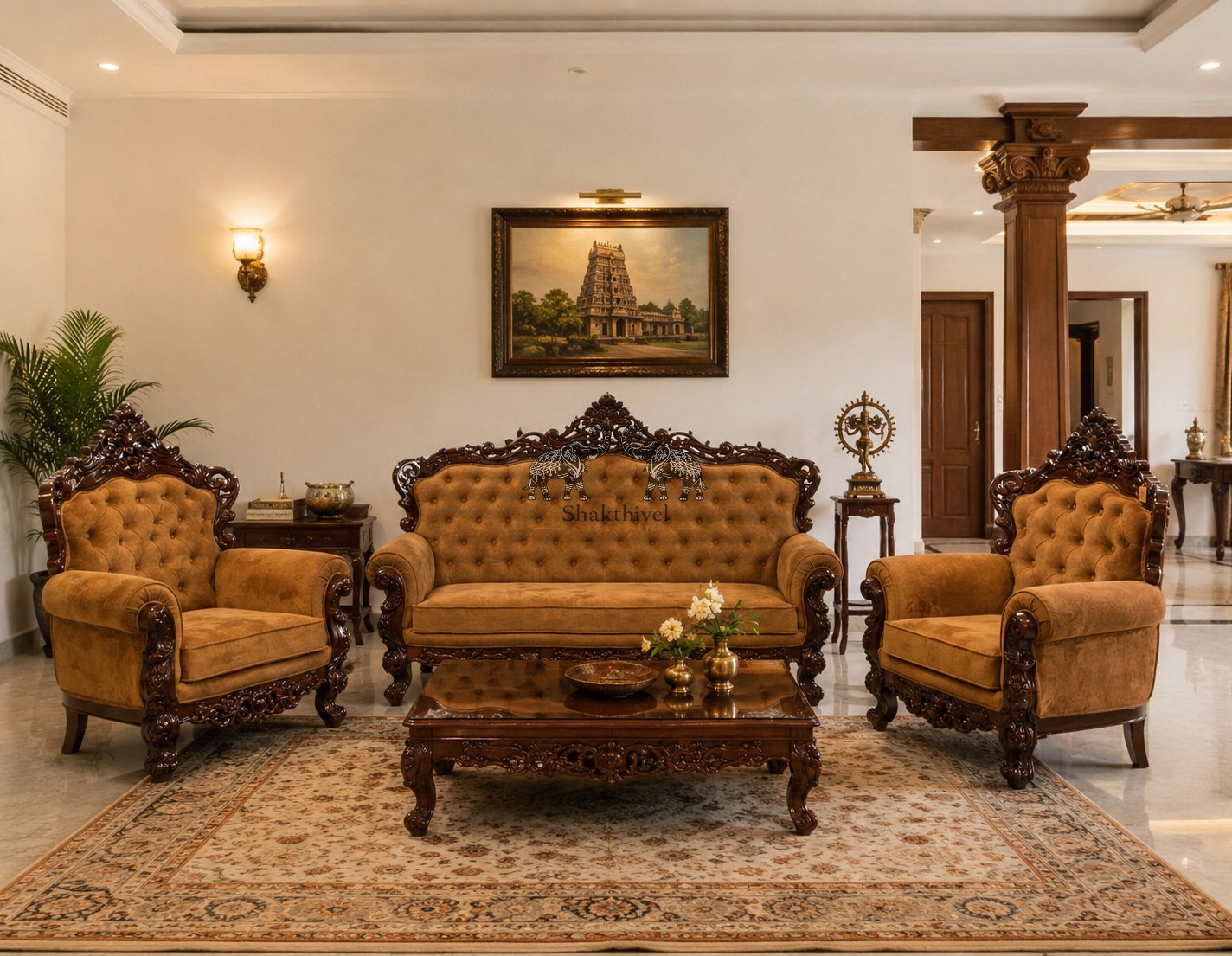 Palace Grandeur Rosewood Sofa Set
