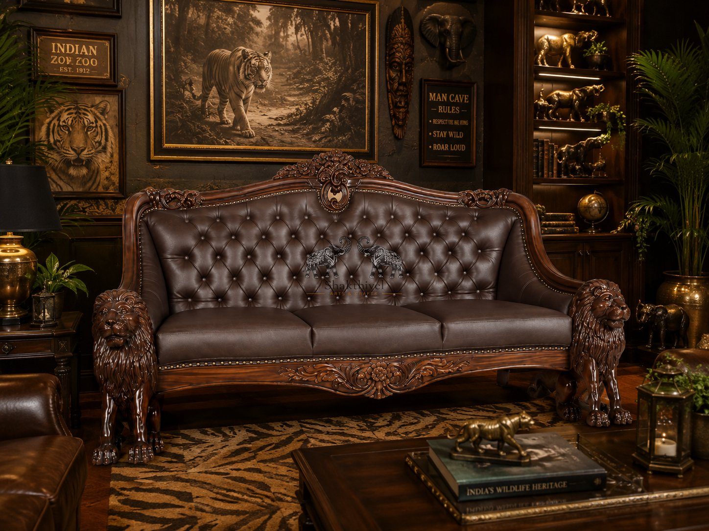Royal Lion Rosewood 3-Seater Sofa