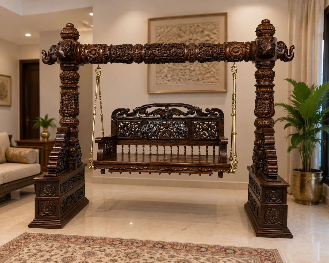 Royal Heirloom Hand-Carved Jhula