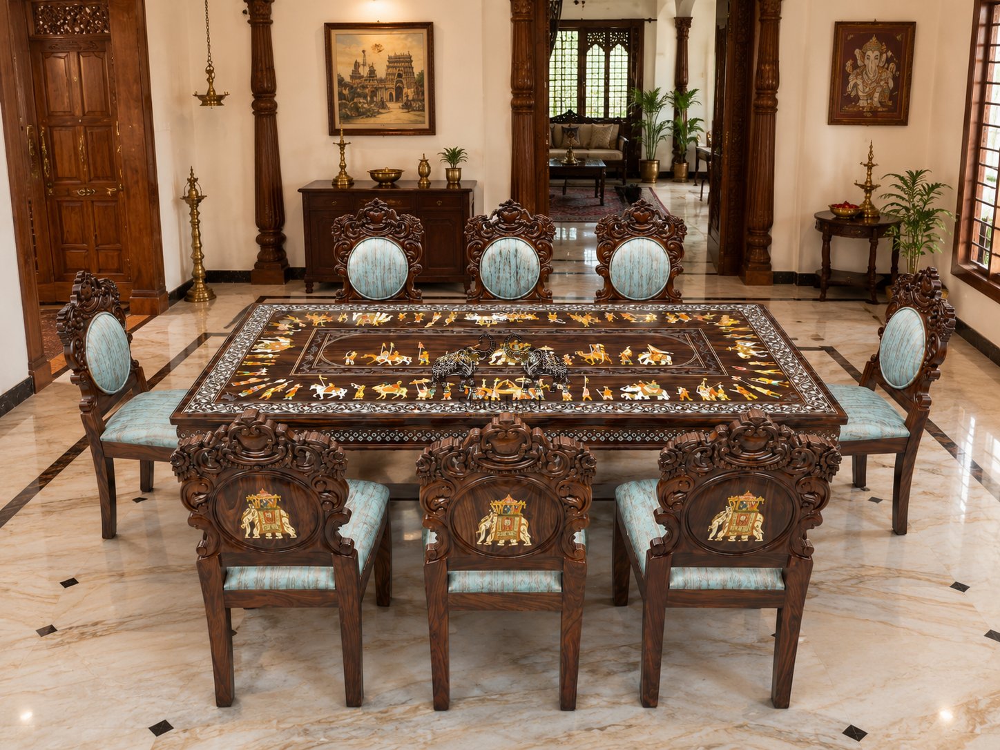 Regal Rosewood Family Dining Set – 8 Seater